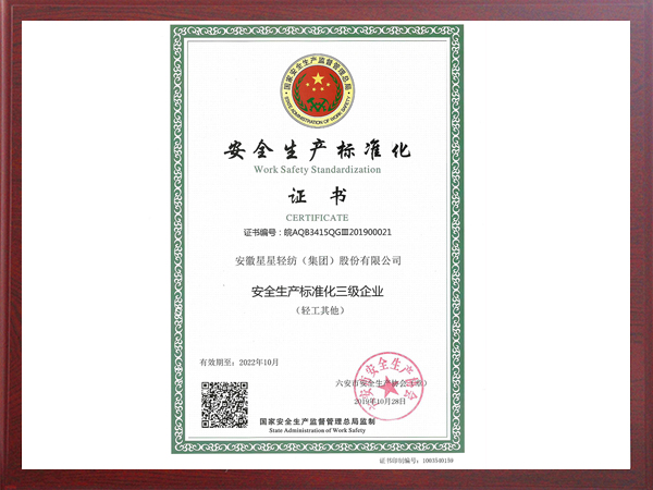 安全生產(chǎn)標準化三級企業(yè)